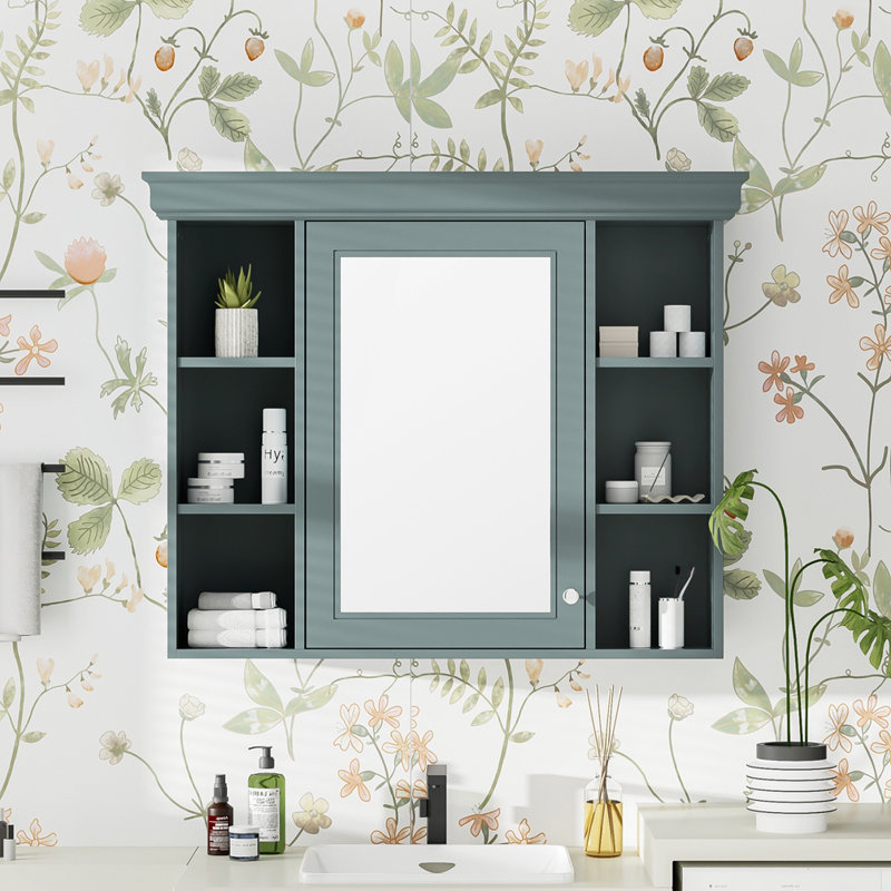 Armoire à pharmacie à miroir H 28,74 po Tateum, Gris