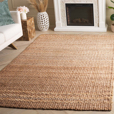 Vernal Natural Fiber Flat Weave Jute Pile Striped Rug