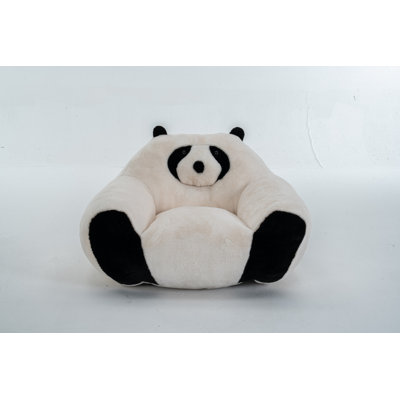 Panda Shaped Plush Bean Bag Chair, Soft Fluffy Fabric Kids Lazy Sofa, 29.65 Inch Cute Animal Chair for Bedroom Living Room Playroom