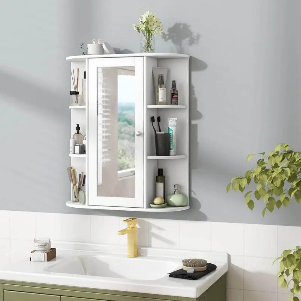 Ebern Designs Wall Mounted Bathroom Cabinet, Storage Organizer With ...