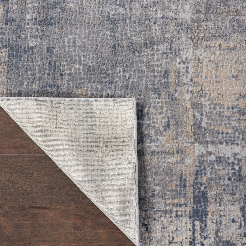 Tapis abstrait gris tissé à la machine, Rectangle 3 pi 11 po x 5 pi 11 po