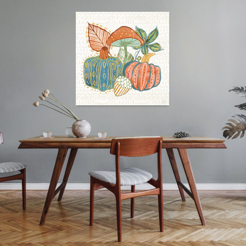 Moisson fantaisiste de récolte, art abstrait d'automne, H 32 po x l 32 po