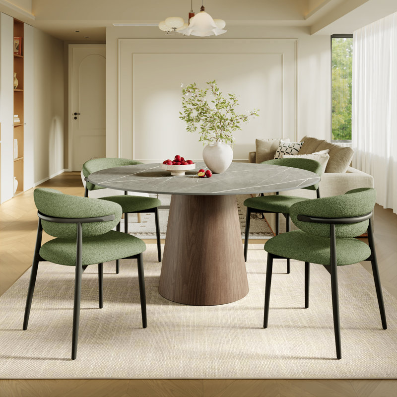 Ensemble de table de salle à manger Bobrow, 29.52" Н X 47.24" W X 47.24" D, 5 Pieces: Table, 4 Chairs