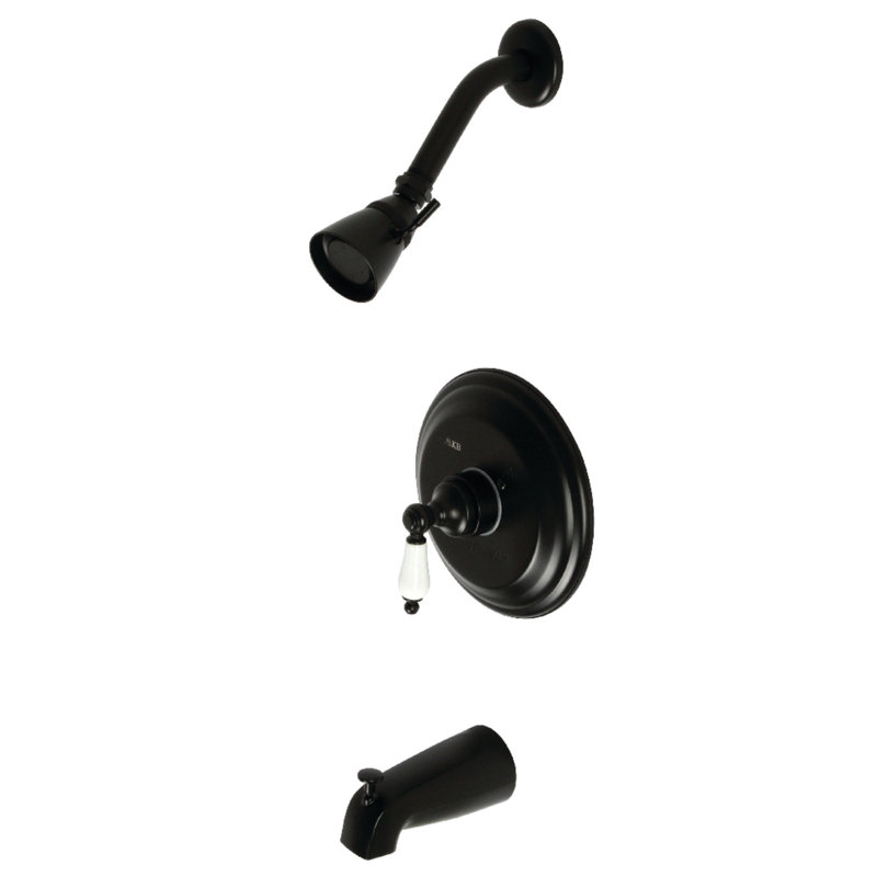Kingston Brass Restoration Single-Handle Pressure Balanced Tub and Shower Faucet, Matte Black