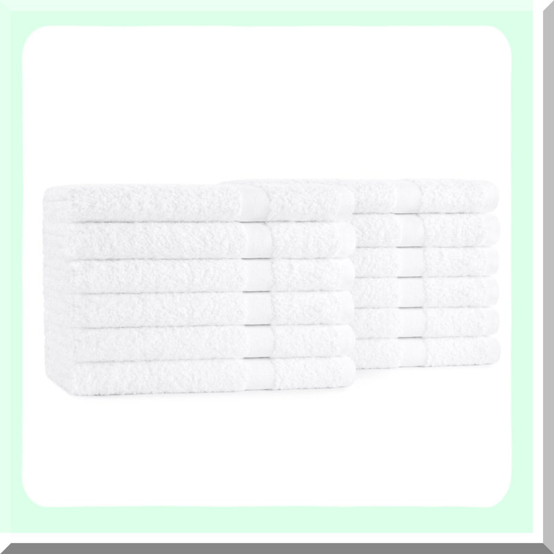 UltraSoft Quick-Dry Cotton Hand Towels - Pack of 12, Lightweight & Absorbent, Perfect for Home, Spa, Resort, and Shower, 16 x 27 in, White