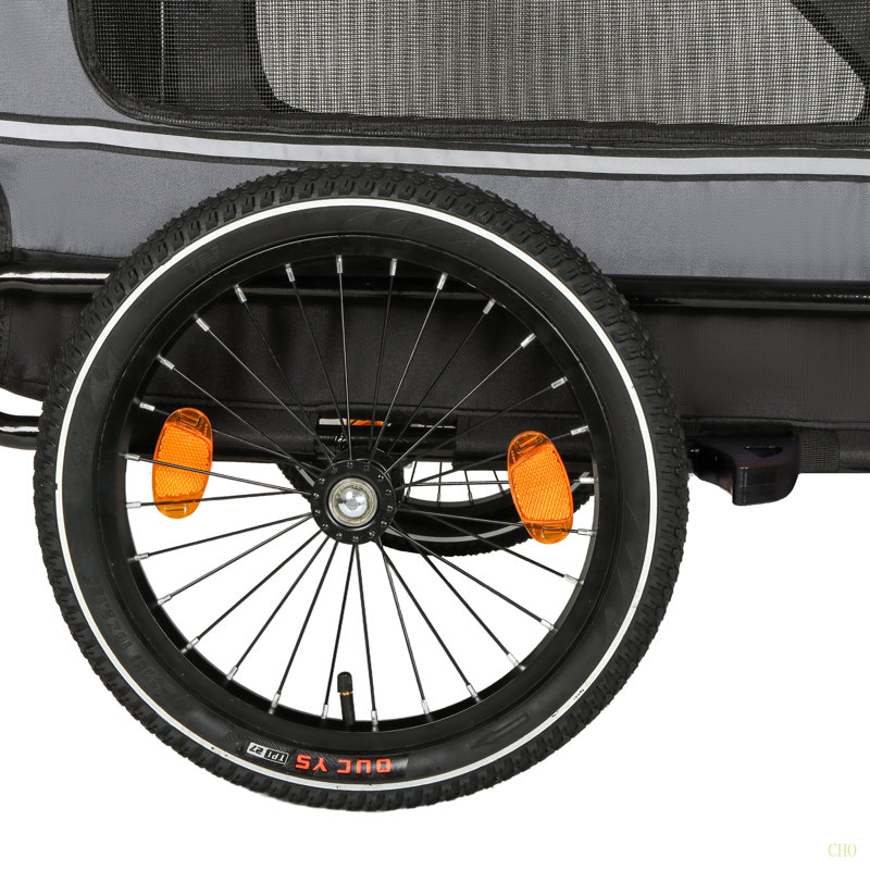 Chariot pour chien avec bicyclette, adapté aux petits et moyens animaux, cadre de chariot pliant facile, roue à dégagement rapide, plancher antidérapant, laisse intérieure