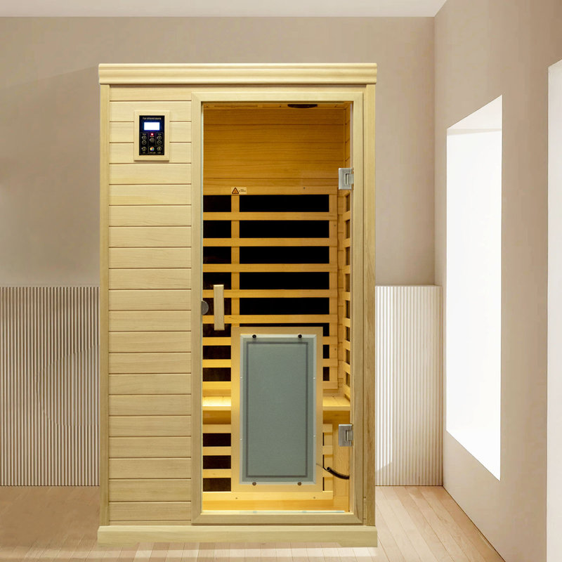 Indoor Infrared Sauna Room 2 Double Person With Clothes Drying Function  In Hemlock