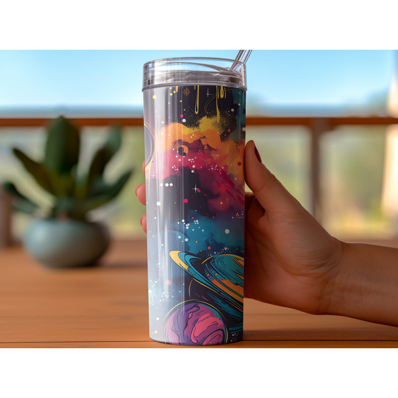 Choose Handmade Tumblers 591ml Vacuum Insulated Stainless Steel (18/8) Travel Tumbler with Straw
