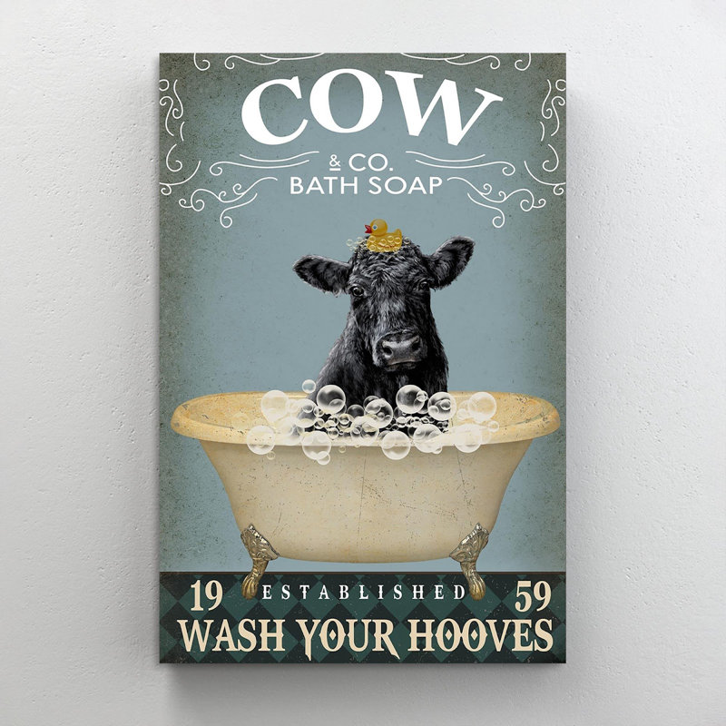 «Cow Bath Soap», impression sur toile tendue