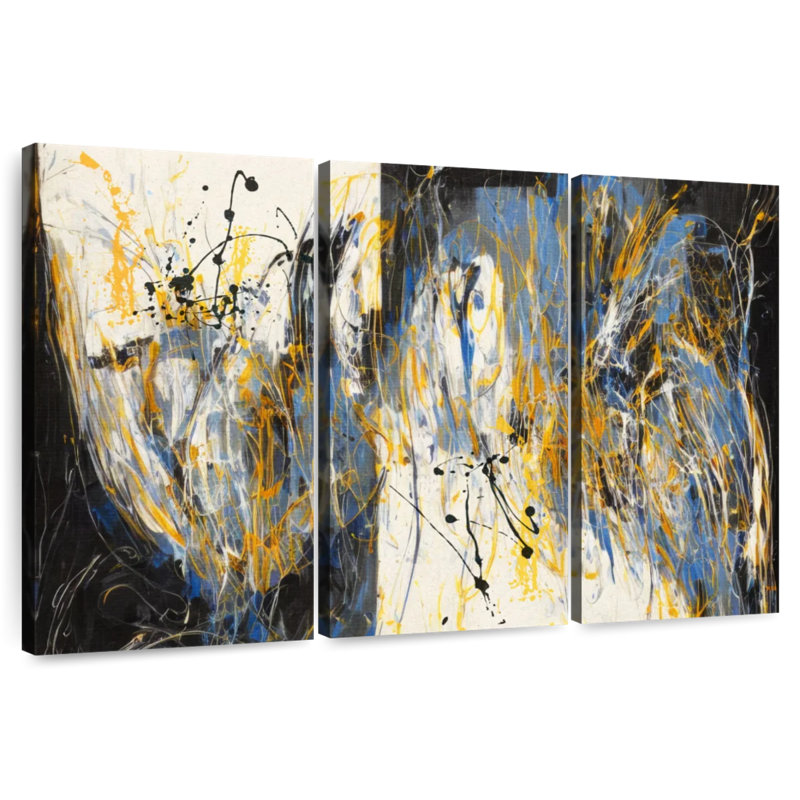 Avery fils abstraits de couleurs, H 20 po x l 33 po