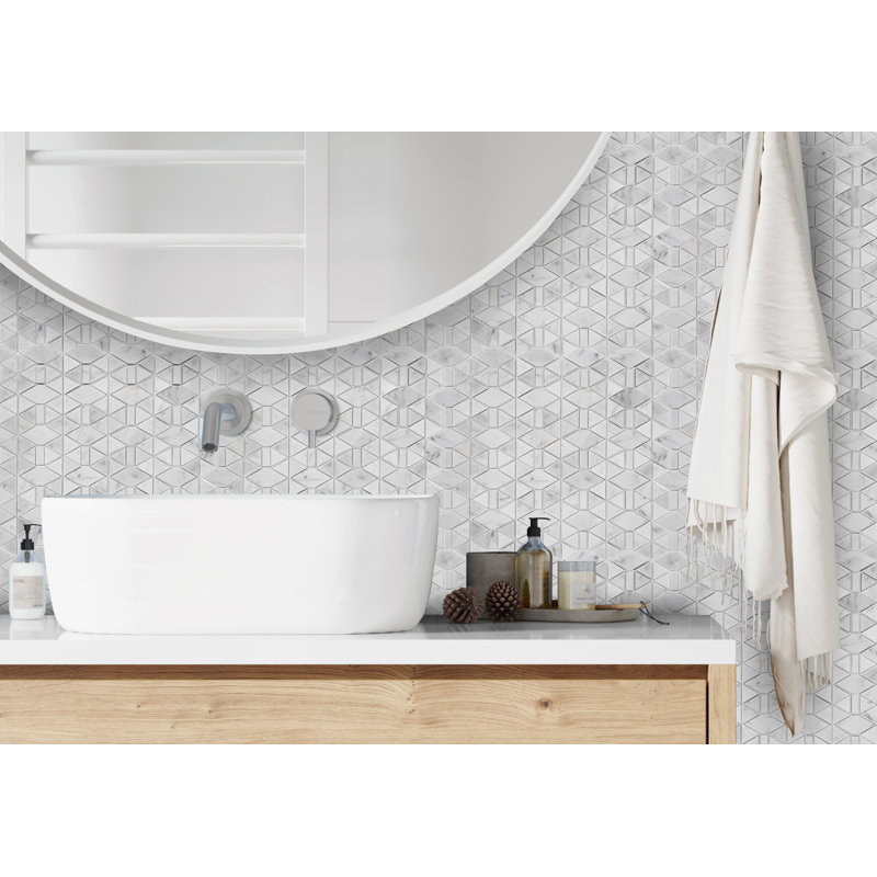 Carrara Random Sized Marble Random Mosaic Wall & Floor Tile