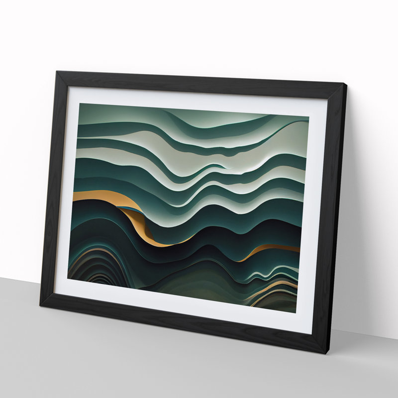 Flashy Modern Abstract - Single Picture Frame Print, Black, 25cm H x 34cm W x 2cm D