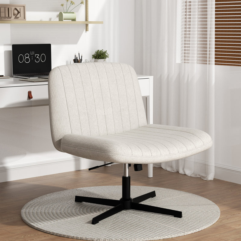 Beaussicot Polyester Desk Chair no Wheels, Beige