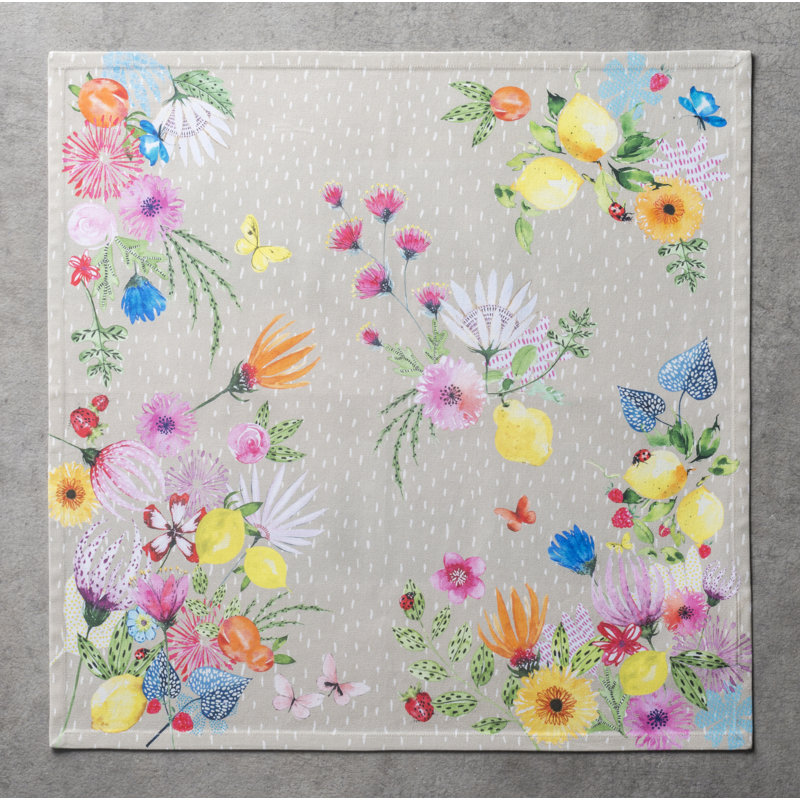 Cotton Floral Square Napkin