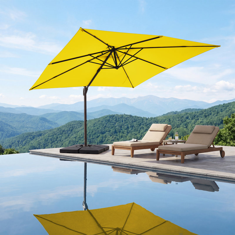 Parasol en porte-à-faux Pulk, Jaune, L 120 po x P 120 po