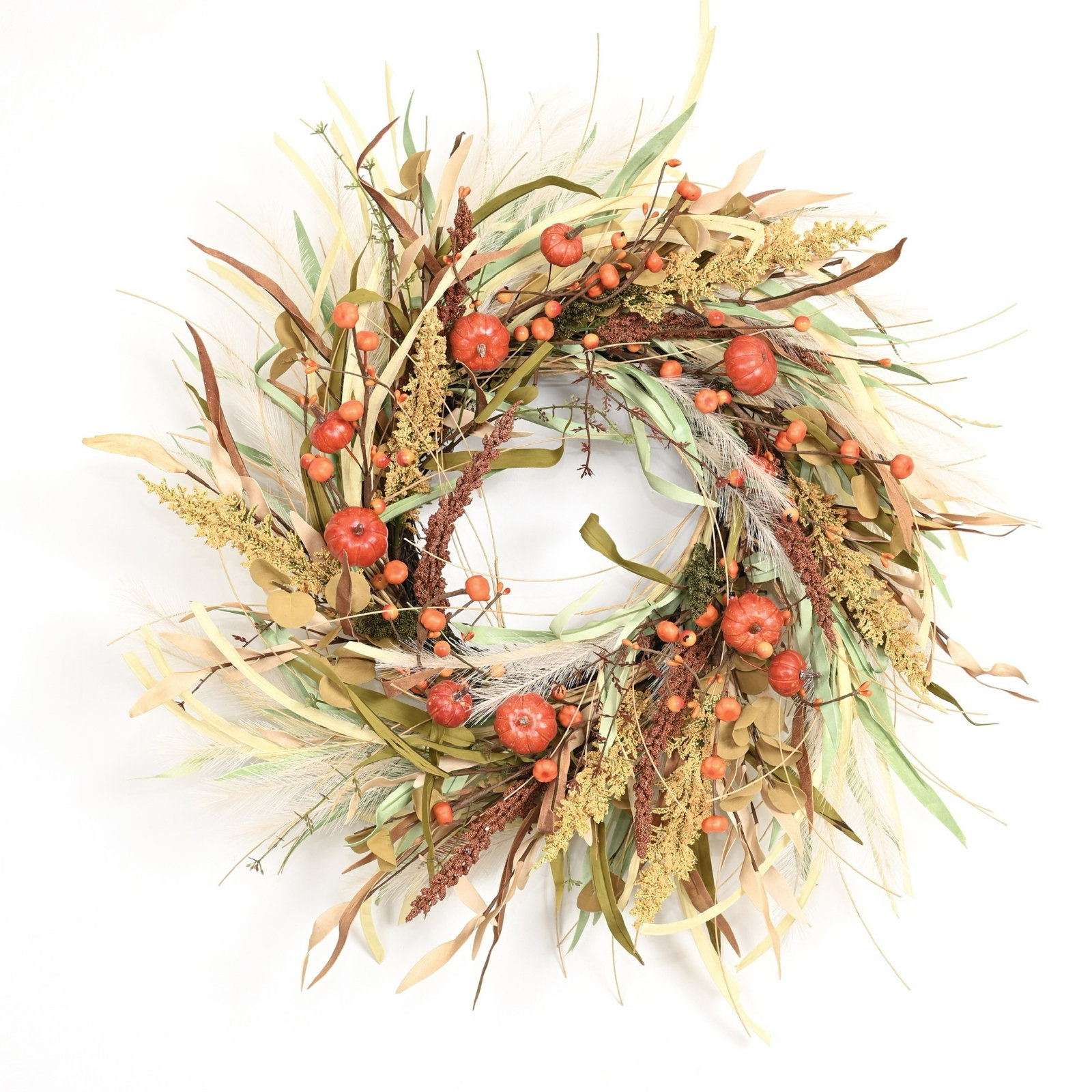 24" Handcrafted Berry Thanksgiving Wreath