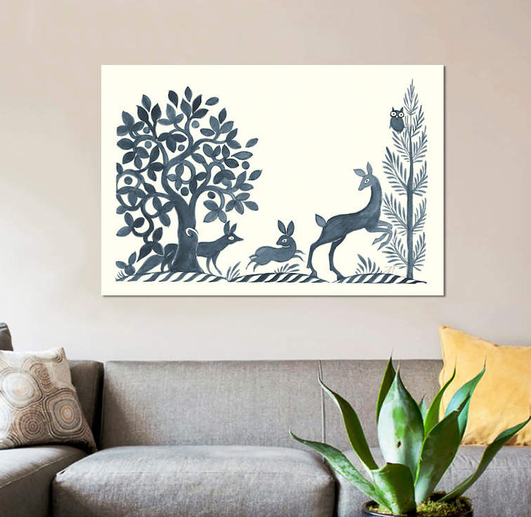 « forest life viii » par miranda thomas, impression sur toile tendue, H 18 po x l 26 po x P 1,5 po, Toile tendue