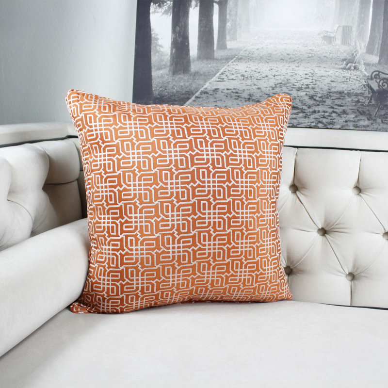 Geometric Reversible Throw Pillow, Orange