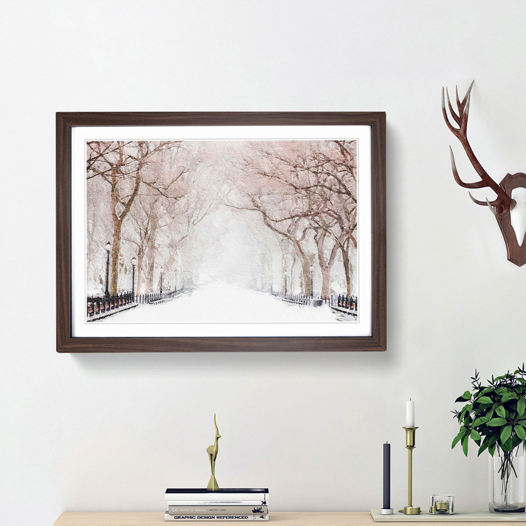 Wintertime in Central Park New York City - Framed Print
