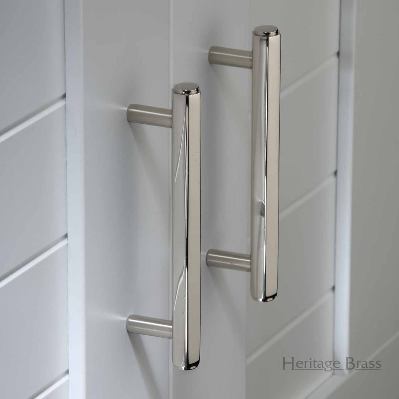 Heritage Brass Art Deco Collection Heritage Cabinet Pull Hexagon Design, 19.2cm L x 1.25cm W, Polished Nickel