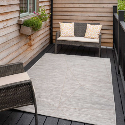 Aliecia Beige Flatweave Indoor Outdoor Rug