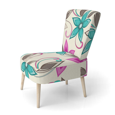 Fleurs et feuilles colorées - Chaise d'appoint rembourrée Cabin & Lodge