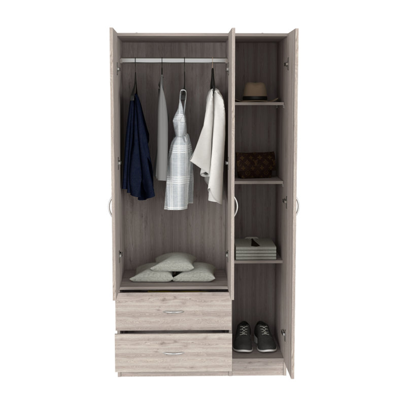 Armoire à trois portes, Gris clair