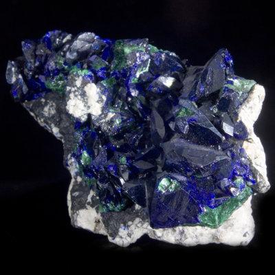 Azurite over Malachite after Azurite - New Cornelia Mine, Arizona