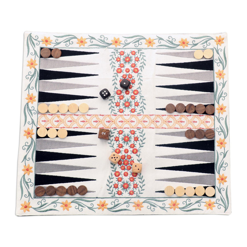 Ensemble de backgammon en coton fait à la main Coryden