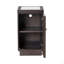 Table d'appoint 1 pièce de style transitionnel avec dessus en pierre de quartz, poignée dorée et port USB, salon noyer foncé