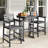Hdpe Outdoor Patio Bar Set, Tall Adirondack Bar Chair And Table Set (Coffee, 3 Pcs)-114219512