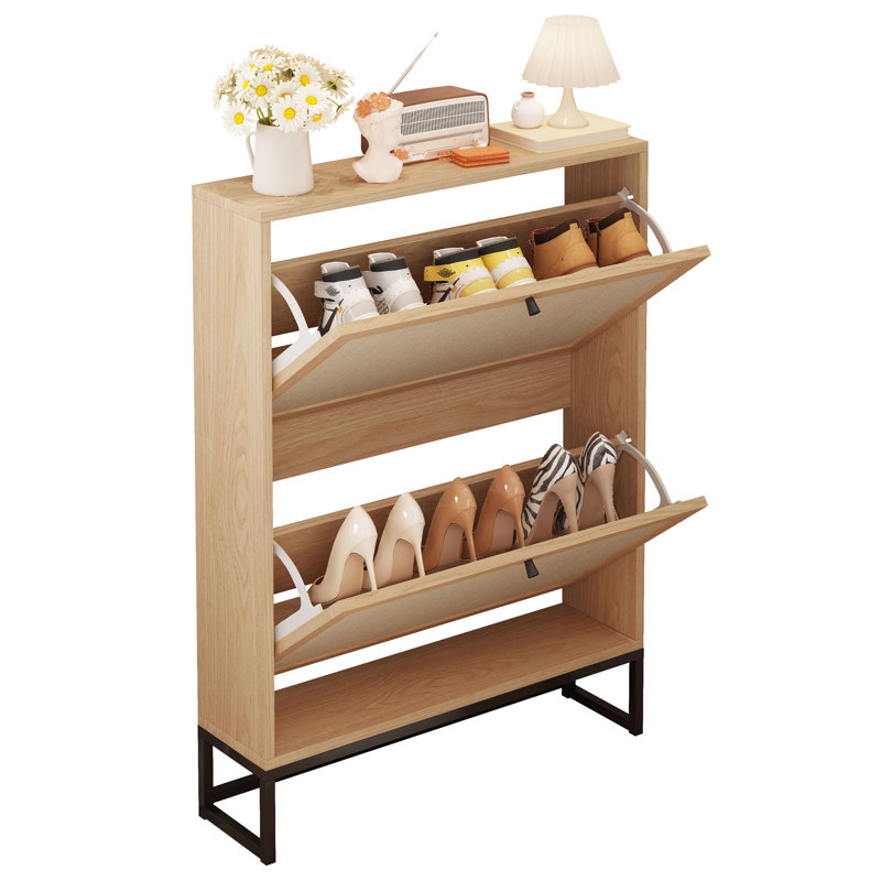 Armoire de rangement pour huit paires de chaussures, Naturel