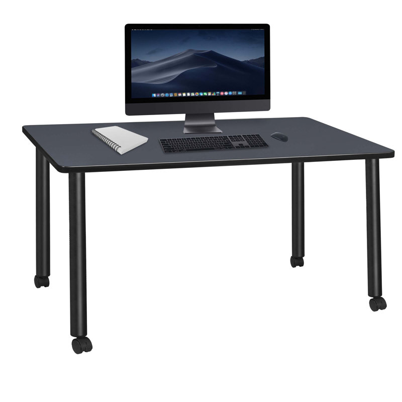 Regency Kee Mobile Desk, Gray/Black, 29" H x 66" W x 24" D
