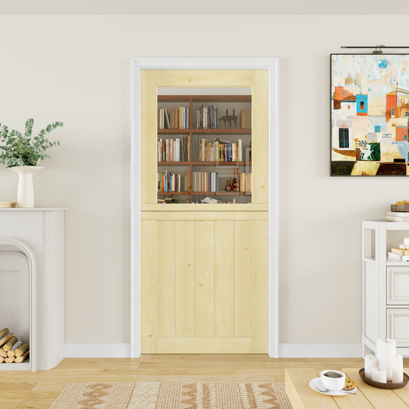 Porte semi-intérieure en bois de pin massif non fini pré-monté 1-Lite Qucik, 36 po x 80 po