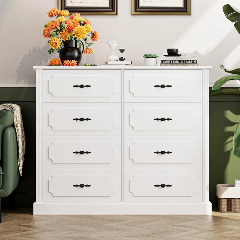 Commode double à 8 tiroirs Argatha, Gris délavé