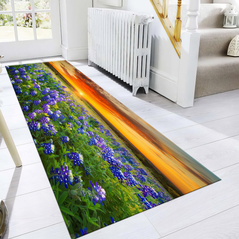 Exquisite With Pile Soft Type Printed Rug Featuring a Traditional Floral Ornament for a Touch of Classic Elegance in Your Living Room or Bedroom
