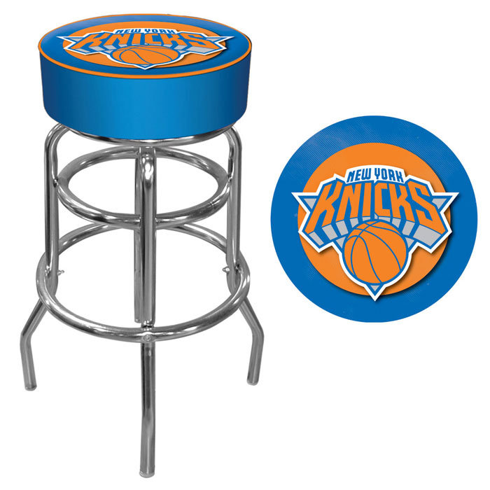 Luxurious Blue Leather 26'' Swivel Backless Bar Stool