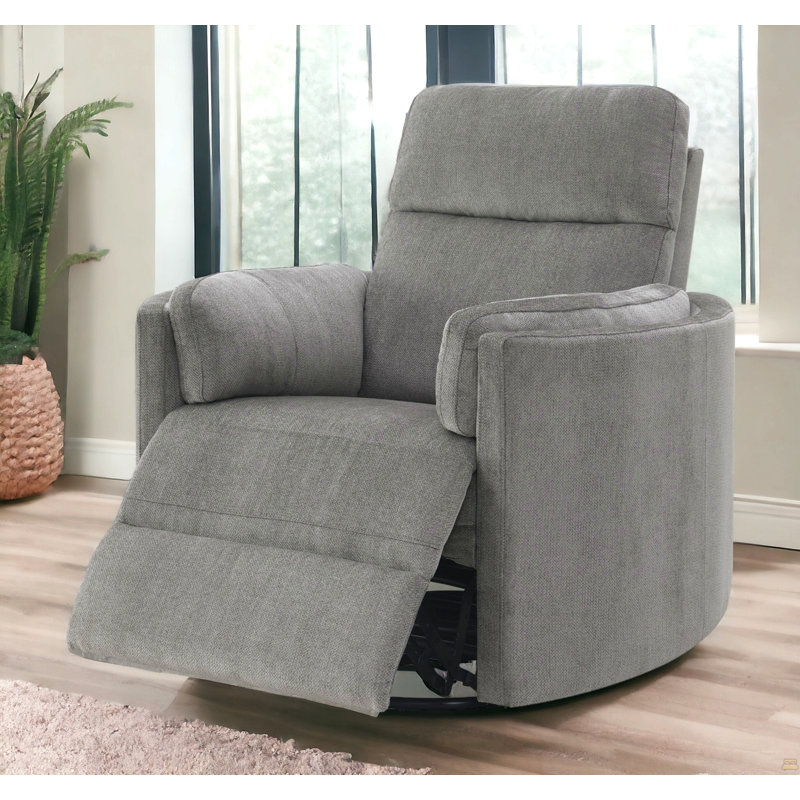 Fauteuil inclinable oscillant en chenille gris anthracite Sagen