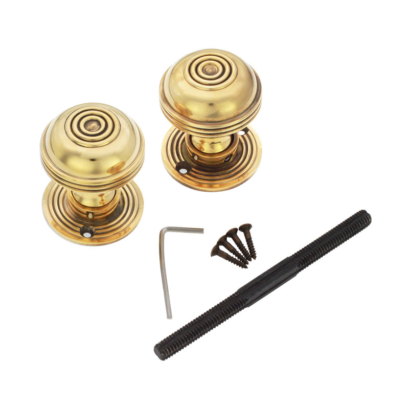 Bloxwich Interior Mortise Door Knob, Aged Brass