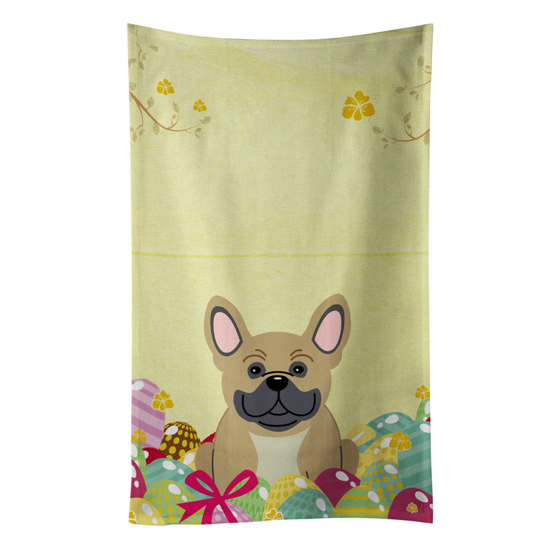 Chiffons vert bouledogue français pour pâques œufs