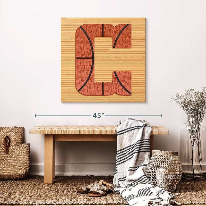 «Basketball C Alphabet» sur toile, H 30 po x l 30 po x P 1,25 po