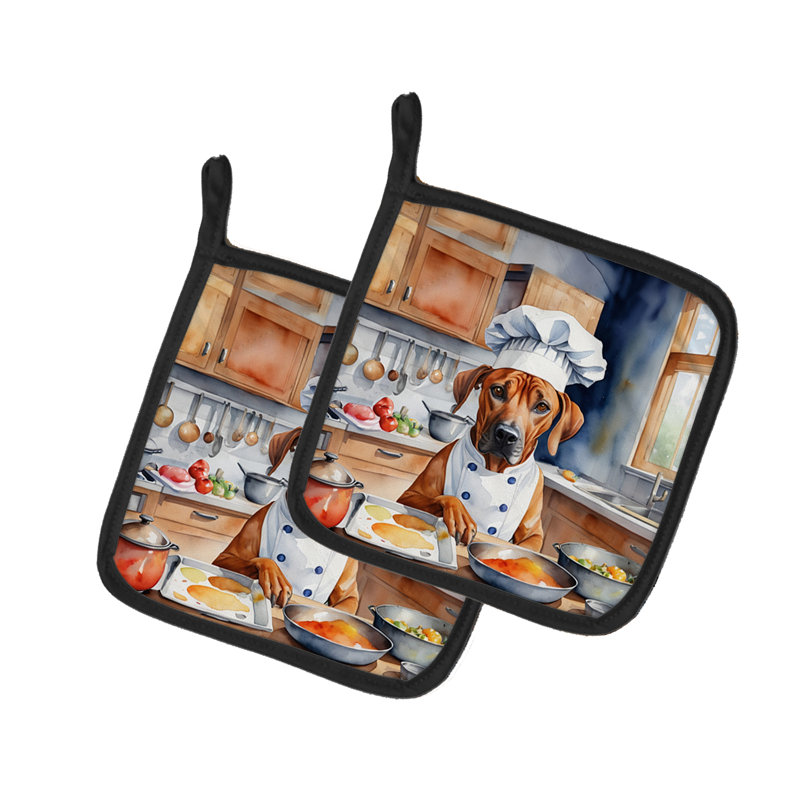 Ensemble de poignées en polyester Caroline's Treasures The Dog Chef