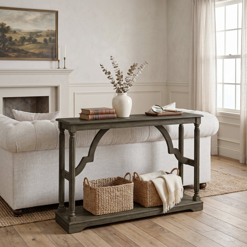 Allanton 45.9'' Solid Wood Console Table, Antique Oak