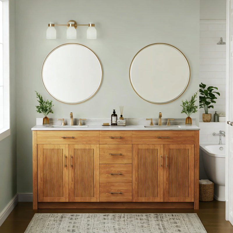 Luminaire de salle de bain 3 lumières avec abat-jour en verre opale, finition dorée moderne, éclairage de salle de bain mural polyvalent pour miroir et lavabo