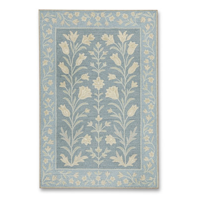 Tapis vert tissé à motif lavable Mosso