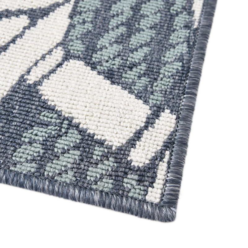 Tapis bleu foncé d'extérieur Ayton, Rectangle 7 pi 10 po x 10 pi