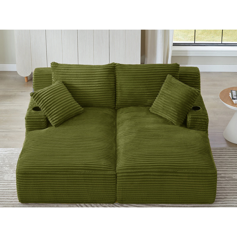 Méridienne double Corduroy, Vert