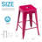 Almodovar 24" 24 Inch Metal Bar Stools, Backless Counter Height Barstools, Stackable Stools with Square-18608719