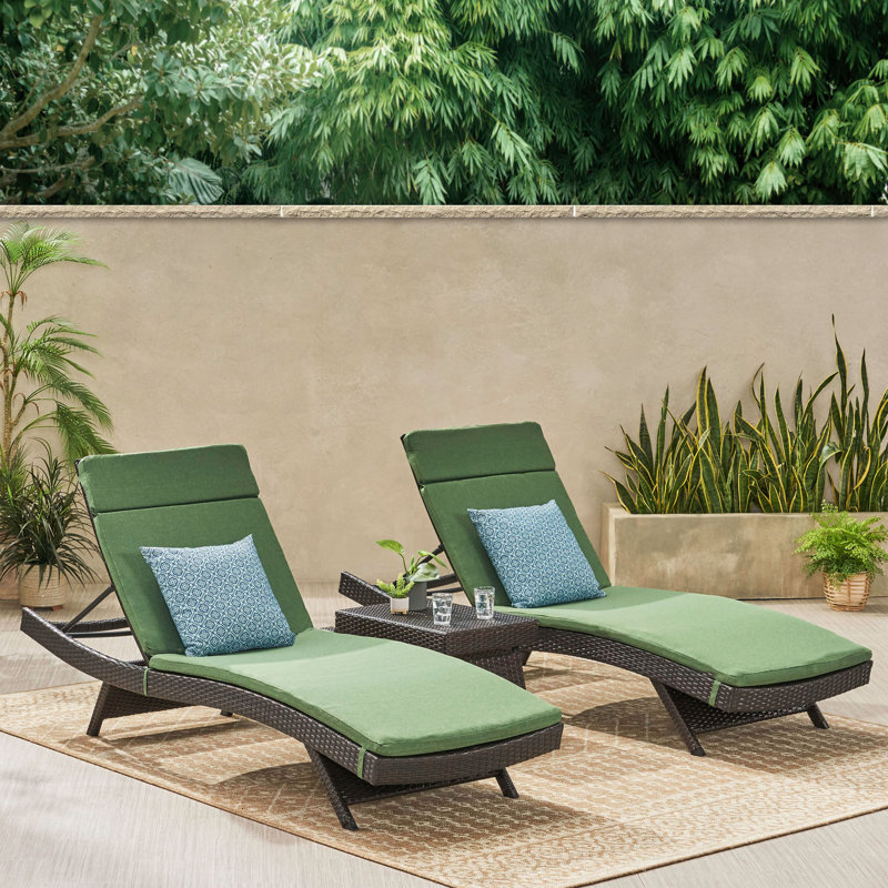 Coussin de chaise longue d'intérieur Cara, Vert jungle