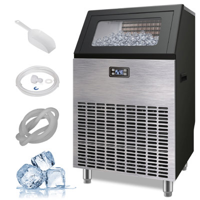 270 Lb. Daily Production Cube Clear Ice Under Counter/Freestanding Stainless Steel Ice Maker -  WUKHG, W-HZB-120